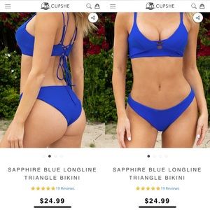 CUPSHE SAPPHIRE BLUE LONGLINE TRIANGLE BIKINI